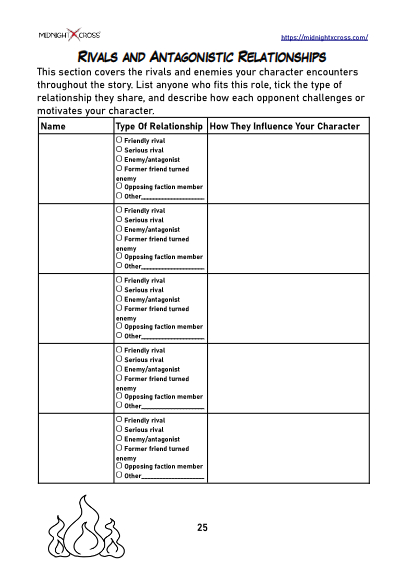 Pro Character Creation Worksheet Preview 25